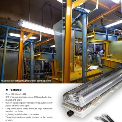 Industrial Explosion Proof Fluorescent Fixture | ATEX/IECEx Approved | Anti-Corrosive, High CRI, IP66 for Hazardous Zones