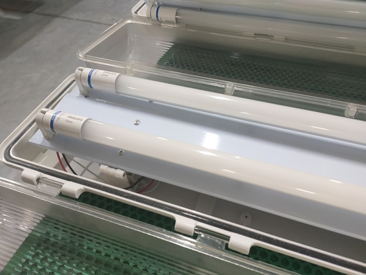 ATEX 1200mm लंबाई 2*18w डबल ट्यूब विस्फोट प्रूफ एलईडी रैखिक प्रकाश