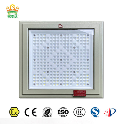 आउटडोर विस्फोट प्रूफ एलईडी लाइट 18*18 इंच वर्ग आकार 100-250w गैस स्टेशन लाइट