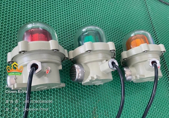 ATEX प्रमाणित विस्फोट प्रूफ अलार्म लाइट 150min फ्लैश आवृत्ति वोल्टेज 220VAC 50HZ 24VDC