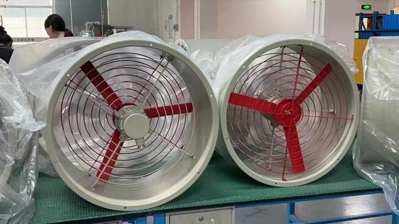 टिकाऊ ऊर्जा-कुशल एटेक्स IP54 विस्फोट प्रूफ अक्षीय पंखा 90-1500W ड्रिलिंग प्लेटफॉर्म स्टोरेज क्षेत्रों के लिए