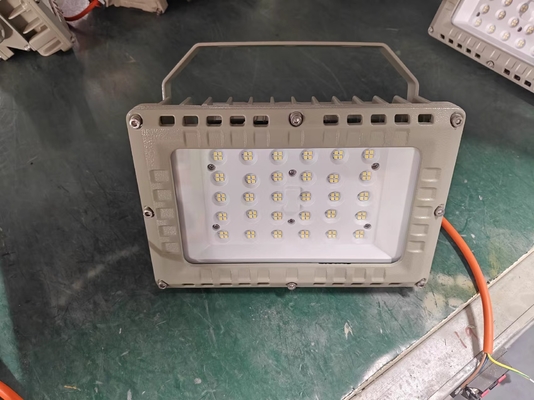 ATEX IECEx RoHS ISO9001 50W विस्फोट प्रूफ एलईडी बाढ़ प्रकाश खतरनाक कचरा सुविधाओं के लिए