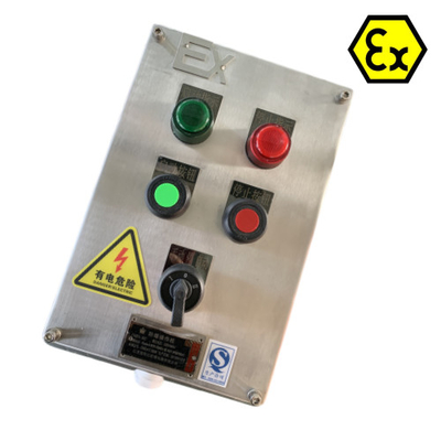 ATEX स्टेनलेस स्टील नियंत्रण स्टेशन IP66 Exd विस्फोट प्रूफ केबल पोर्ट 10A के साथ लौरोरोधी नियंत्रण पैनल