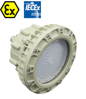 IP66 प्रमाणित ATEX विस्फोट प्रूफ LED हाई बे लाइट तेल गैस रसायन खनन वातावरण के लिए दक्षता 160lm/w