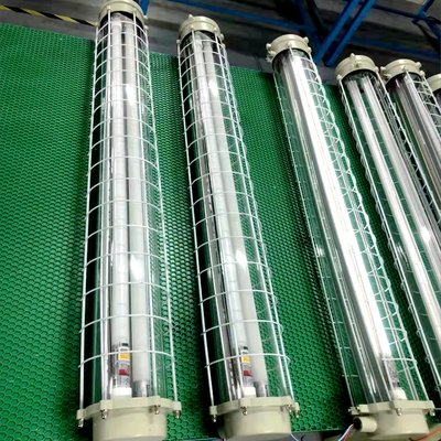 Ex Tb IIIC T80°C Db 2*18w/2*36w धमाका प्रूफ फ्लोरोसेंट लाइट 100lm/w लैंप प्रकाश दक्षता के साथ