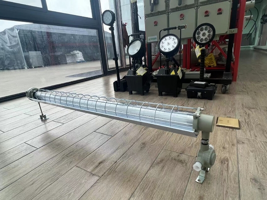 ATEX विस्फोट प्रूफ एलईडी रैखिक लाइट फिक्स्चर 100lm/w IP66 गीले वातावरण जोन 21 और 22 के लिए संक्षारण प्रतिरोधी Ex Db Eb IIC T6 Gb, Ex Tb IIIC T80°C Db टिकाऊ