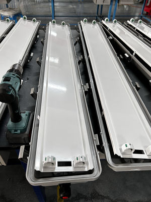 ATEX सामग्री 0.6m 1.2m 18W 36W डबल ट्यूब लाइट स्रोत LED/फ्लोरोसेंट वैकल्पिक रैखिक LED विस्फोट प्रूफ ट्यूब लैंप