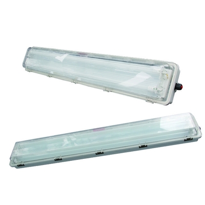 ATEx IP66 18w एलईडी विस्फोट प्रूफ ट्यूब लाइट 2x18W 3x18W मजबूत प्रभाव पूर्ण प्लास्टिक फ्लोरोसेंट प्रकाश